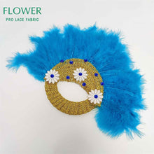 Load image into Gallery viewer, Royal Blue Party Decoration Fans African Feathers Fan Foldable Hand Fan Palace Decorative Fan Wedding Dance Props Feather Fan