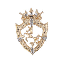 Load image into Gallery viewer, Retro Lion Shield Crown Animal Brooches Fashion Men's Suit Shirt Collar Needle Badge Lapel Pins Jewelry Men Clothing Accessories