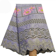 Load image into Gallery viewer, Bestway African Brocade Lace Fabric 5 Yards High Quality Rhinestone Eyelet Embroidery Guinea Perfumed Bazin Riche Lace Fabrics