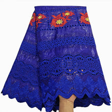 Load image into Gallery viewer, Bestway African Brocade Lace Fabric 5 Yards High Quality Rhinestone Eyelet Embroidery Guinea Perfumed Bazin Riche Lace Fabrics