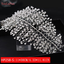 Load image into Gallery viewer, YouLaPan HP240 Golden Bride Hair Accessories Crystal Wedding Hair Jewelry Fascinator for Wedding Rhinestone Wedding Tiara