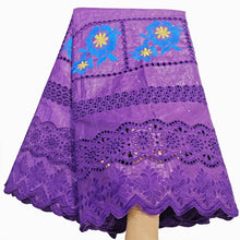 Load image into Gallery viewer, Bestway African Brocade Lace Fabric 5 Yards High Quality Rhinestone Eyelet Embroidery Guinea Perfumed Bazin Riche Lace Fabrics