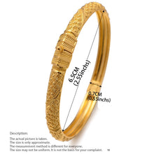Load image into Gallery viewer, 24K Bangles 4Pcs/Set Bracelet Ethiopian Gold Color Bangles For Women Bijoux Femme African Middle East Dubai Halloween Jewelry