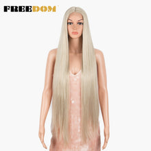 Load image into Gallery viewer, FREEDOM Synthetic Lace Front Wigs For Women Super Long 38Inch Ombre Blonde Highlight Ginger Straight Lace Wigs Cosplay Wigs