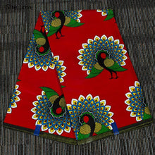Load image into Gallery viewer, Chzimade Peacock Flower Prints Real Wax Fabric Ankara African Cotton Batik Fabric For Women Dress Diy Making Crafts