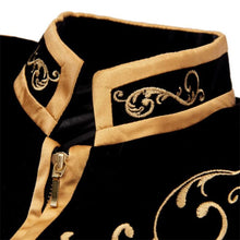 Load image into Gallery viewer, Men's suit white casaco masculino black red palace lace stitching prince gold embroidery  jacket singer performance clothing