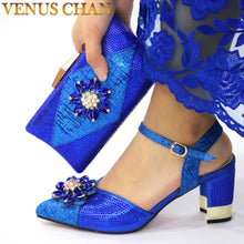 Load image into Gallery viewer, Italian Shoes and Bags to Match Shoes with Bag Set Decorated with Rhinestone Nigerian Women Wedding Shoes Set Wedding Party Bag