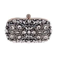 Load image into Gallery viewer, Women's Evening Clutch Bag Party Purse Luxury Wedding Clutch For Bridal Exquisite Crystal Ladies Handbag Apricot Silver Wallet