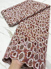 Load image into Gallery viewer, PGC African Lace Fabric 2022 High Quality Lace Material Nigerian French Sequins Lace Fabric For Party Dress YA4322B-5