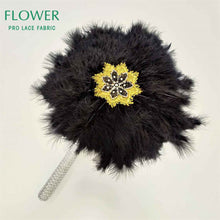 Load image into Gallery viewer, Royal Blue Party Decoration Fans African Feathers Fan Foldable Hand Fan Palace Decorative Fan Wedding Dance Props Feather Fan