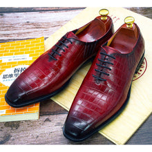 Load image into Gallery viewer, Big Size 6-13 Handmade Mens Oxford Shoes Genuine Leather Crocodile Print Men's Dress Shoes Classic Business Formal Shoes for Men
