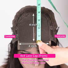 Load image into Gallery viewer, Water Wave 4x4 Frontal Wigs Pre-Plucked Hairline Peruvian Remy Hair HD Lace Closure Wigs For Black Women Curly Human Hair Wigs