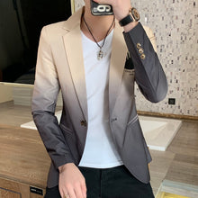 Load image into Gallery viewer, Blazer men New Male Gradient suit jacket Masculino Korean Style slim fit Casual Men fashion trend dress jacket