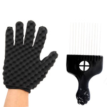 Load image into Gallery viewer, Barber Shop Men Hair Braider Twist Sponge Gloves African Hair Styling Fork Comb Hair Curls Foam For Salon Hairdressing Tools