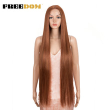 Load image into Gallery viewer, FREEDOM Synthetic Lace Front Wigs For Women Super Long 38Inch Ombre Blonde Highlight Ginger Straight Lace Wigs Cosplay Wigs