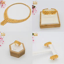 Load image into Gallery viewer, Nigerian Wedding Jewelry Set Gold Plated Dubai African Chokers Necklace Earrings Rings Fashion Bridal Jewellery Sets For Women