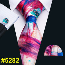 Load image into Gallery viewer, Men Tie Necktie Gravat Handkerchief Cufflinks Set Silk Ties Print Suit Party Business for Men Fashion Paisley Novelty Adult Gold