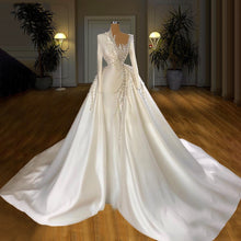 Load image into Gallery viewer, Satin Wedding Dresses High Quality Dubai 2022 Luxury Pearls Beads