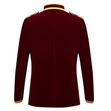 Load image into Gallery viewer, Men's suit white casaco masculino black red palace lace stitching prince gold embroidery  jacket singer performance clothing