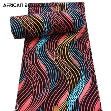 Load image into Gallery viewer, African Ankara fabric 100% cotton Wax Africain real wax Nigerian Print wax Fabric 6Yard for dresses fabric