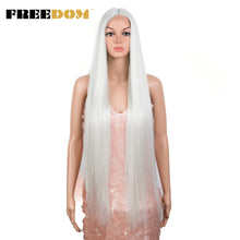 Load image into Gallery viewer, FREEDOM Synthetic Lace Front Wigs For Women Super Long 38Inch Ombre Blonde Highlight Ginger Straight Lace Wigs Cosplay Wigs