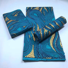 Load image into Gallery viewer, 2022 Cheapest Price Best Quality African Fashion Golden Wax Fabrics Nigerian Golden Ankara Printed Wax Materials 6 Yards/pcs