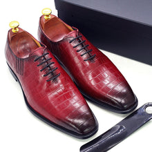 Load image into Gallery viewer, Big Size 6-13 Handmade Mens Oxford Shoes Genuine Leather Crocodile Print Men's Dress Shoes Classic Business Formal Shoes for Men