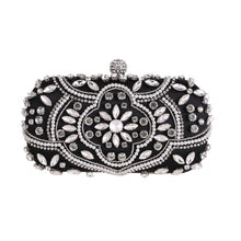 Load image into Gallery viewer, Women's Evening Clutch Bag Party Purse Luxury Wedding Clutch For Bridal Exquisite Crystal Ladies Handbag Apricot Silver Wallet