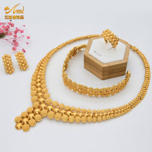 Load image into Gallery viewer, Nigerian Wedding Jewelry Set Gold Plated Dubai African Chokers Necklace Earrings Rings Fashion Bridal Jewellery Sets For Women