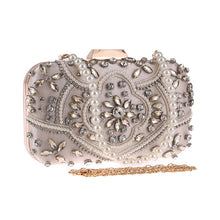 Load image into Gallery viewer, Women's Evening Clutch Bag Party Purse Luxury Wedding Clutch For Bridal Exquisite Crystal Ladies Handbag Apricot Silver Wallet