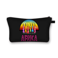 Load image into Gallery viewer, African Woman Print Cosmetic Bag Afro Ladies Makeup Bags Fashion Girls Cosmetic Case Portable Lipstick Storage Bags for Travel