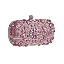 Load image into Gallery viewer, Women's Evening Clutch Bag Party Purse Luxury Wedding Clutch For Bridal Exquisite Crystal Ladies Handbag Apricot Silver Wallet