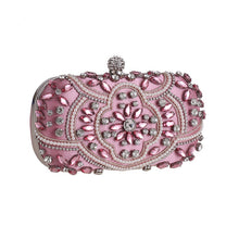 Load image into Gallery viewer, Women's Evening Clutch Bag Party Purse Luxury Wedding Clutch For Bridal Exquisite Crystal Ladies Handbag Apricot Silver Wallet