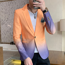 Load image into Gallery viewer, Blazer men New Male Gradient suit jacket Masculino Korean Style slim fit Casual Men fashion trend dress jacket