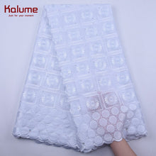 Load image into Gallery viewer, Kalume Cotton Lace Fabric African Swiss 2021 5 Yards Nigerian Cotton Lace Fabric High Quality For Diy Sew Party Wedding F1682
