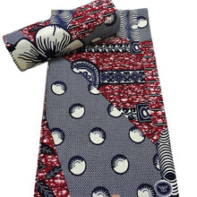 Load image into Gallery viewer, African Ankara fabric 100% cotton Wax Africain real wax Nigerian Print wax Fabric 6Yard for dresses fabric