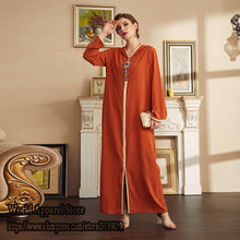 Load image into Gallery viewer, Caftan Marocain Abaya Dubai Turkey Islam Kaftan Muslim Hijab Dress African Dresses For Women Robe Arabe Musulman Djellaba Femme