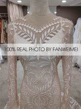 Load image into Gallery viewer, #4055 2 piece in 1 BOHO bohemian long sleeve destination Wedding Dress pre wedding shoot post Bride Gown