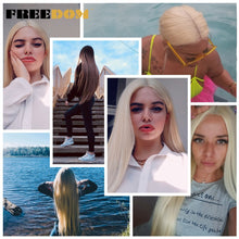 Load image into Gallery viewer, FREEDOM Synthetic Lace Front Wigs For Women Super Long 38Inch Ombre Blonde Highlight Ginger Straight Lace Wigs Cosplay Wigs