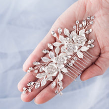 Load image into Gallery viewer, Flower Headband Wedding Hair Accessories Rhinestone Flower Bridal Tiara Headband Hair Comb Hairpins Wedding Hair Jewelry