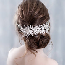 Load image into Gallery viewer, Flower Headband Wedding Hair Accessories Rhinestone Flower Bridal Tiara Headband Hair Comb Hairpins Wedding Hair Jewelry