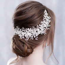 Load image into Gallery viewer, Flower Headband Wedding Hair Accessories Rhinestone Flower Bridal Tiara Headband Hair Comb Hairpins Wedding Hair Jewelry