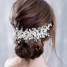 Load image into Gallery viewer, Flower Headband Wedding Hair Accessories Rhinestone Flower Bridal Tiara Headband Hair Comb Hairpins Wedding Hair Jewelry
