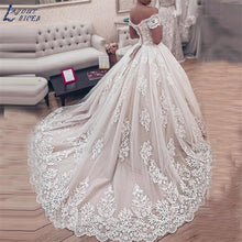 Load image into Gallery viewer, Princess Ball Gown Wedding Dress 2021 vestido de noiva Off the Shoulder robe de mariee Lace Appliques Wedding Bridal Gown