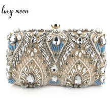Load image into Gallery viewer, Luxury Diamond Rhinestone Clutch Bags Exquisite Female clutches Pearls Beaded Chain Handbags Wedding Purse Shouler Bag ZD1234