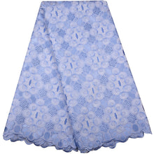 Load image into Gallery viewer, African Cotton Lace Fabric Embroid 5 Yards Nigerian Cotton Lace Fabric High Quality For Sewing Women Party Dress Cloth H983