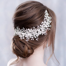 Load image into Gallery viewer, Flower Headband Wedding Hair Accessories Rhinestone Flower Bridal Tiara Headband Hair Comb Hairpins Wedding Hair Jewelry