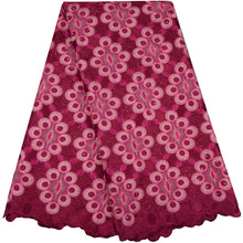 Load image into Gallery viewer, African Cotton Lace Fabric Embroid 5 Yards Nigerian Cotton Lace Fabric High Quality For Sewing Women Party Dress Cloth H983