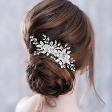 Load image into Gallery viewer, Flower Headband Wedding Hair Accessories Rhinestone Flower Bridal Tiara Headband Hair Comb Hairpins Wedding Hair Jewelry