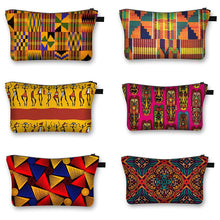 Load image into Gallery viewer, African Woman Print Cosmetic Bag Afro Ladies Makeup Bags Fashion Girls Cosmetic Case Portable Lipstick Storage Bags for Travel